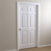 Fashion Interior Economic White Primer Wood Flat / Moulded Door